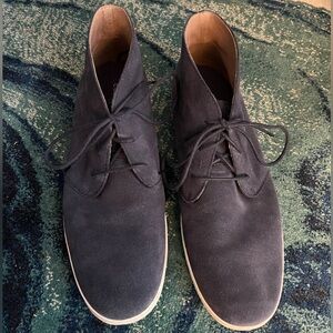 Cole Haan Navy Blue Suede Chukka Sneakers with Sleek Design